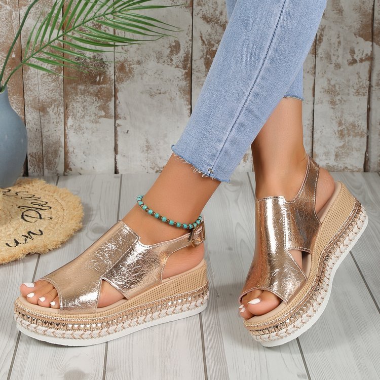 Sandales Brillantes à Boucle Été Femme