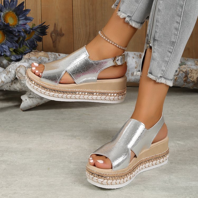 Sandales Brillantes à Boucle Été Femme